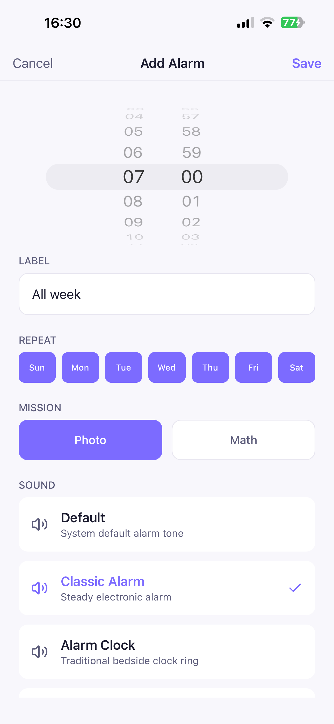 Add a mission so you can't just snooze