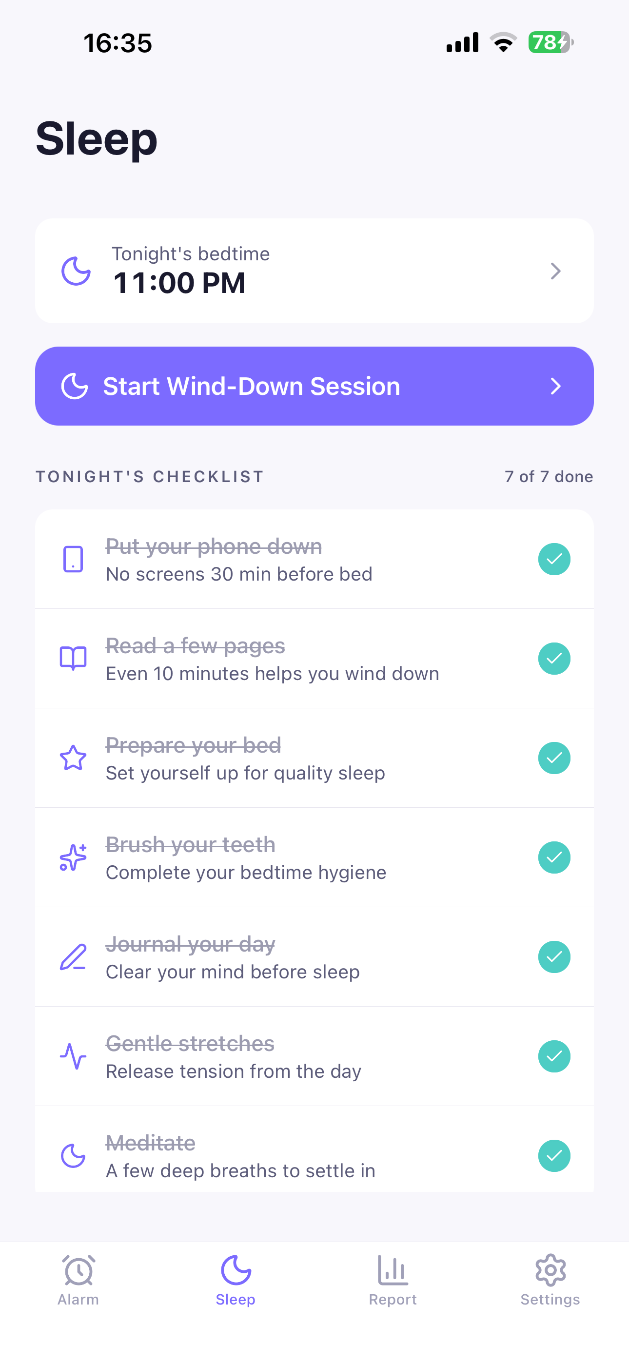 A guided nightly wind-down