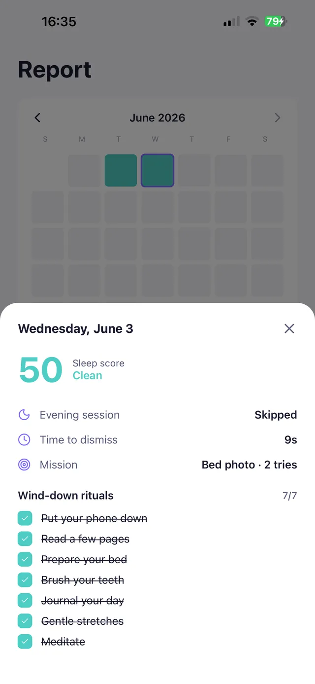 OwlRoutine's heatmap calendar makes your consistency visible at a glance
