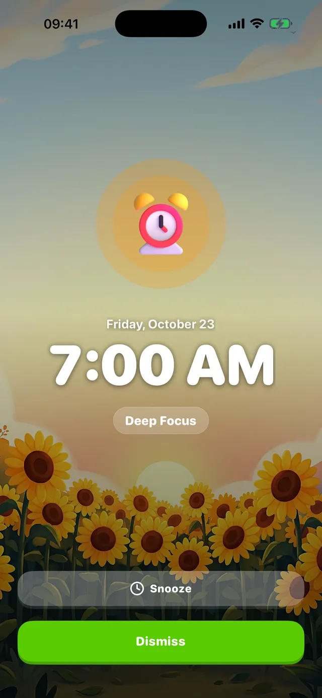 Wake up to a full-screen alarm
